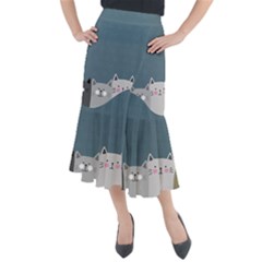 Cute Cats Midi Mermaid Skirt by Valentinaart