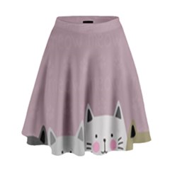 Cute Cats High Waist Skirt by Valentinaart