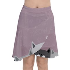 Cute Cats Chiffon Wrap Front Skirt