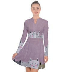 Cute Cats Long Sleeve Panel Dress by Valentinaart