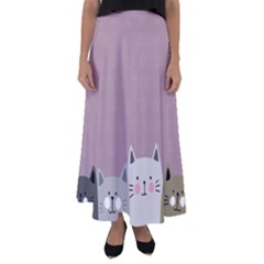 Cute Cats Flared Maxi Skirt by Valentinaart