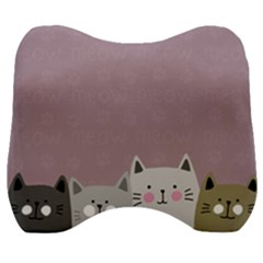 Cute Cats Velour Head Support Cushion by Valentinaart