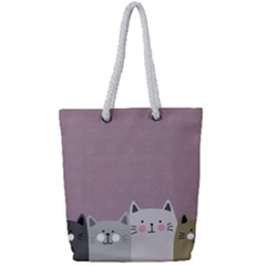 Cute Cats Full Print Rope Handle Tote (small) by Valentinaart