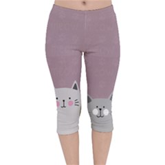 Cute Cats Velvet Capri Leggings  by Valentinaart