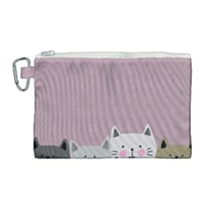 Cute Cats Canvas Cosmetic Bag (large)