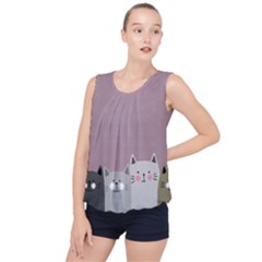 Cute Cats Bubble Hem Chiffon Tank Top by Valentinaart