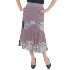 Cute Cats Midi Mermaid Skirt by Valentinaart