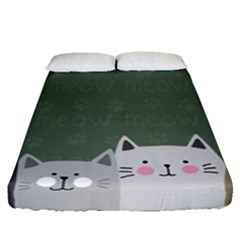 Cute Cats Fitted Sheet (queen Size) by Valentinaart