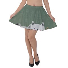 Cute Cats Velvet Skater Skirt