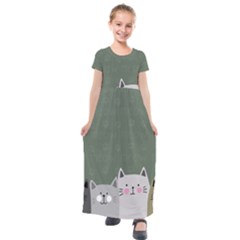 Cute Cats Kids  Short Sleeve Maxi Dress by Valentinaart