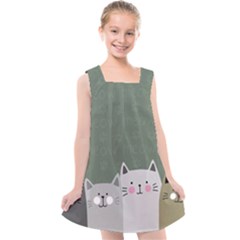 Cute Cats Kids  Cross Back Dress by Valentinaart