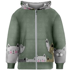 Cute Cats Kids  Zipper Hoodie Without Drawstring by Valentinaart