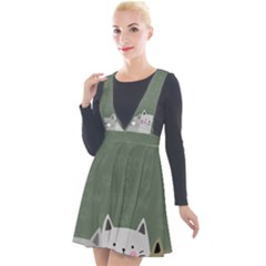 Cute Cats Plunge Pinafore Velour Dress by Valentinaart