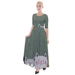 Cute Cats Half Sleeves Maxi Dress by Valentinaart