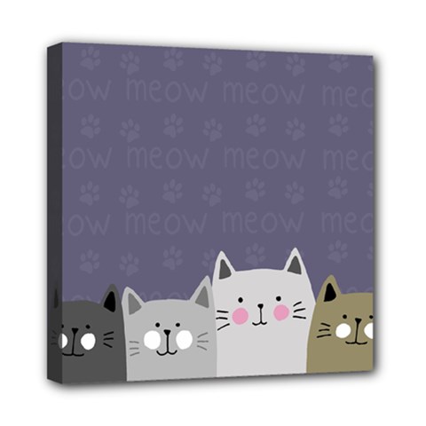 Cute Cats Mini Canvas 8  X 8  (stretched) by Valentinaart