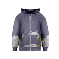 Cute Cats Kids  Zipper Hoodie by Valentinaart