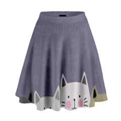 Cute Cats High Waist Skirt by Valentinaart