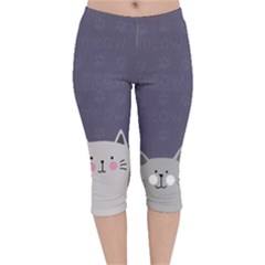 Cute Cats Velvet Capri Leggings  by Valentinaart