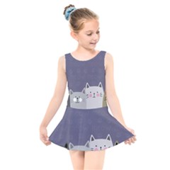 Cute Cats Kids  Skater Dress Swimsuit by Valentinaart