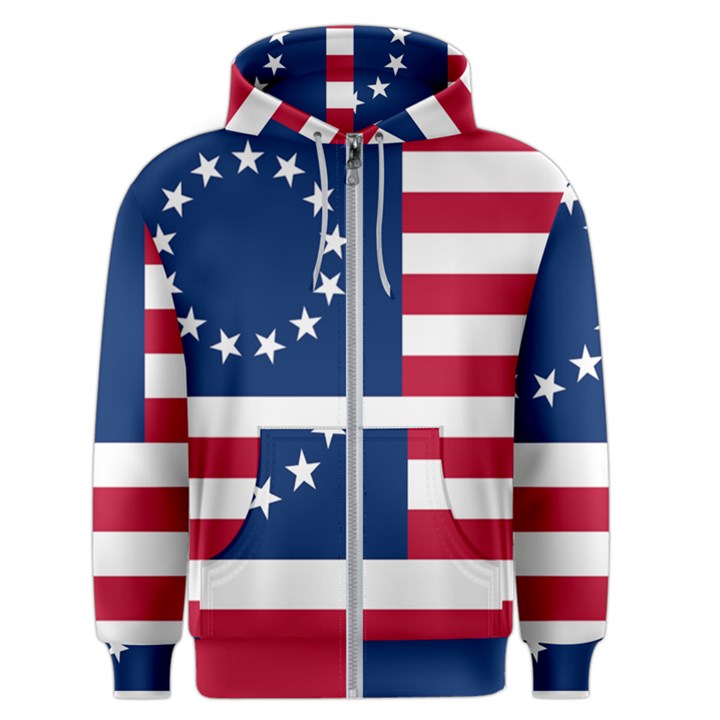 Betsy Ross flag Men s Zipper Hoodie