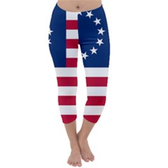 Betsy Ross Flag Capri Winter Leggings  by Valentinaart