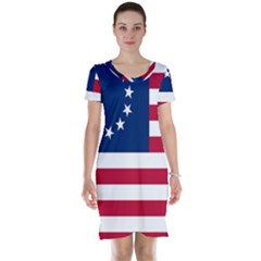 Betsy Ross Flag Short Sleeve Nightdress by Valentinaart