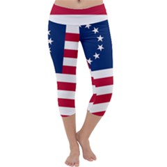 Betsy Ross Flag Capri Yoga Leggings