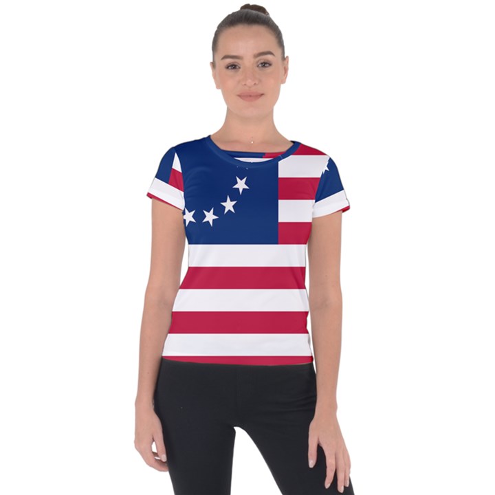 Betsy Ross flag Short Sleeve Sports Top 