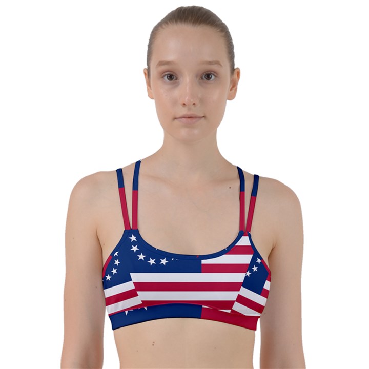 Betsy Ross flag Line Them Up Sports Bra