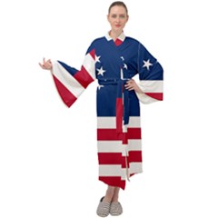 Betsy Ross Flag Maxi Velour Kimono by Valentinaart