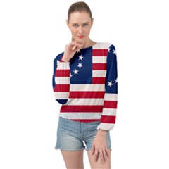 Betsy Ross Flag Banded Bottom Chiffon Top by Valentinaart