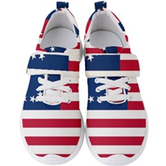 Betsy Ross Flag Men s Velcro Strap Shoes by Valentinaart