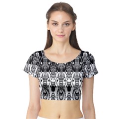 Bw 3 Short Sleeve Crop Top by ArtworkByPatrick