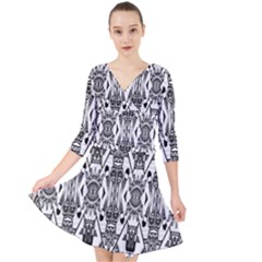 Bw 4 1 Quarter Sleeve Front Wrap Dress