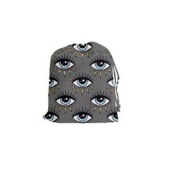 Eyes Pattern Drawstring Pouch (small) by Valentinaart