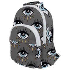 Eyes Pattern Rounded Multi Pocket Backpack by Valentinaart