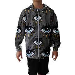 Eyes Pattern Kids  Hooded Windbreaker