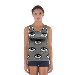 Eyes Pattern Sport Tank Top  by Valentinaart