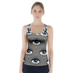 Eyes Pattern Racer Back Sports Top by Valentinaart