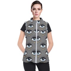 Eyes Pattern Women s Puffer Vest