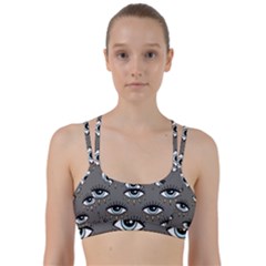 Eyes Pattern Line Them Up Sports Bra by Valentinaart