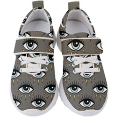 Eyes Pattern Kids  Velcro Strap Shoes by Valentinaart