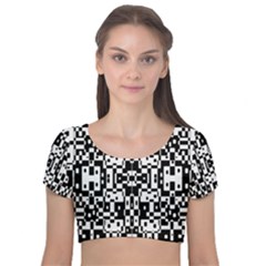 Bw 5 Velvet Short Sleeve Crop Top  by ArtworkByPatrick