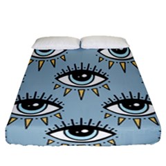 Eyes Pattern Fitted Sheet (queen Size) by Valentinaart