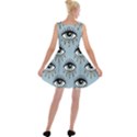 Eyes pattern Velvet Skater Dress View2