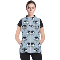 Eyes Pattern Women s Puffer Vest