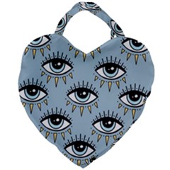 Eyes Pattern Giant Heart Shaped Tote by Valentinaart