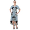 Eyes pattern Front Wrap High Low Dress View1