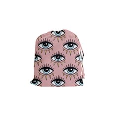 Eyes Pattern Drawstring Pouch (small) by Valentinaart