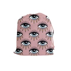 Eyes Pattern Drawstring Pouch (large) by Valentinaart